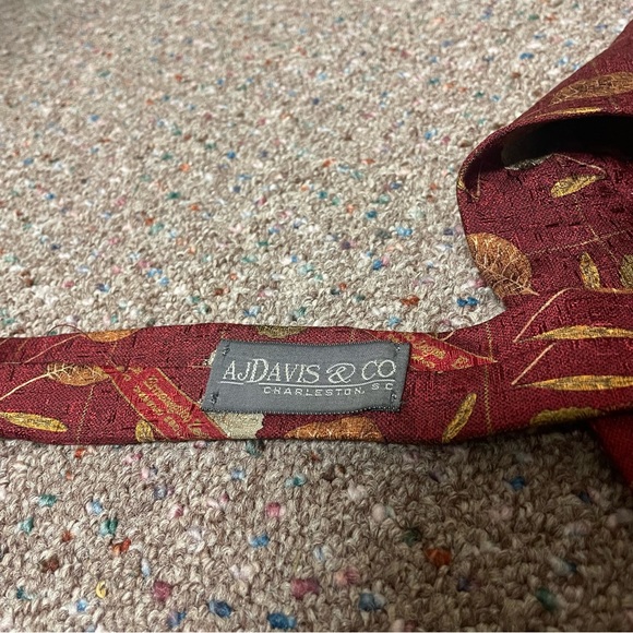 Vintage Ermenegildo Zegna Neck Tie Red Floral 100% Silk Made In Italy - Picture 6 of 7